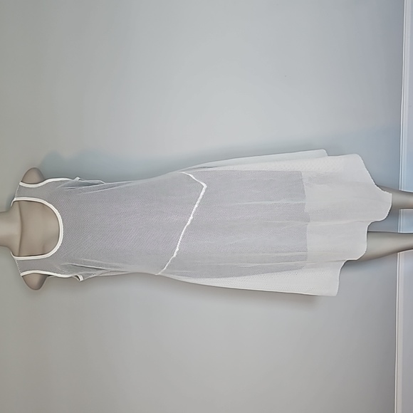 Dkny Dresses & Skirts - DKNY white mesh asymmetrical dress with black lining-M